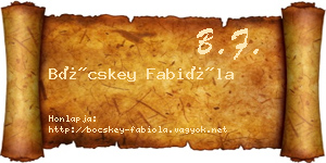 Böcskey Fabióla névjegykártya